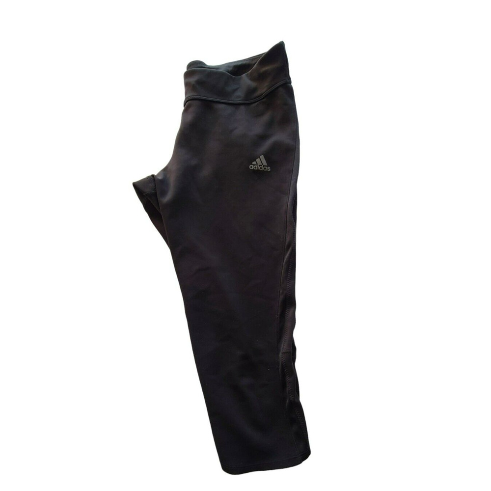 Adidas Climalite Black Cropped Leggings Womens Medium Capri Athletic Pants